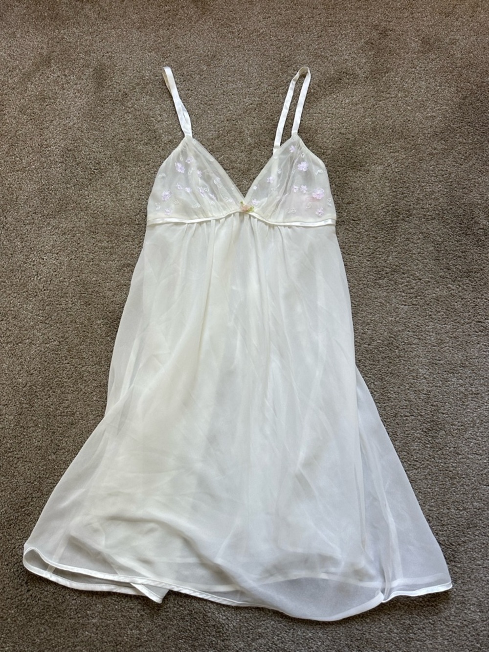 Oscar de la Renta Pink Label Vintage y2k White Sheer Lace Lingerie Babydoll